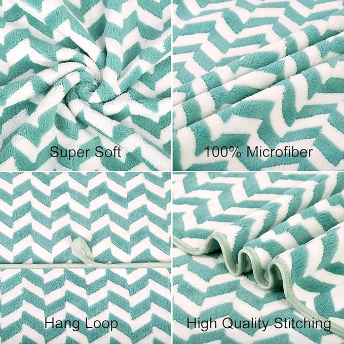 Microfiber Bath Towels, Large Bath Towel 2 Pack 30" x 60", Oversized, Soft, Super Absorbent, Fast Drying, Multipurpose for Sauna, Shower, Gym, Pool, Hair Wrap, Sport, Fitness, Yoga, Chevron Green