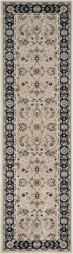 SAFAVIEH Lyndhurst Collection Runner Rug - 2'3" x 12', Light Beige & Anthracite, Traditional Oriental Design, Non-Shedding & Easy Care, Ideal for High Traffic Areas in Living Room, Bedroom (LNH340K)