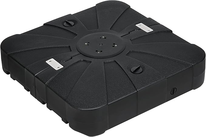Simple Deluxe Offset Patio Wheels Cantilever Umbrella Base Stand Filled with 220 Lbs Water or 410 Lbs Sand, 33"X33"X6.7", Black