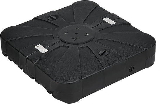 Simple Deluxe Offset Patio Wheels Cantilever Umbrella Base Stand Filled with 220 Lbs Water or 410 Lbs Sand, 33"X33"X6.7", Black