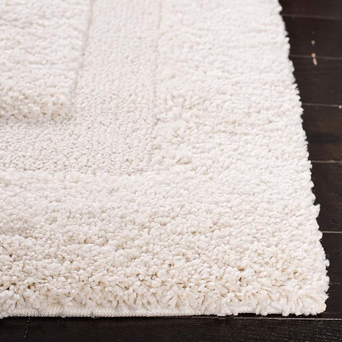 SAFAVIEH Florida Shag Collection Accent Rug - 3'3" x 5'3", Creme & Creme, Non-Shedding & Easy Care, 1.2-inch Thick Ideal for High Traffic Areas in Foyer, Living Room, Bedroom (SG454-1111)