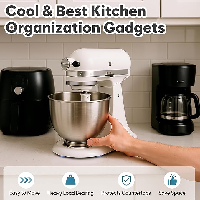 Appliance Sliders for Kitchen 24 PCS Self-Adhesive Small Kitchen Finds Appliance Slider Hacks Easy to MovIing & Space Saving Must Have Home Gadgets Mixer Accessories for Countertop