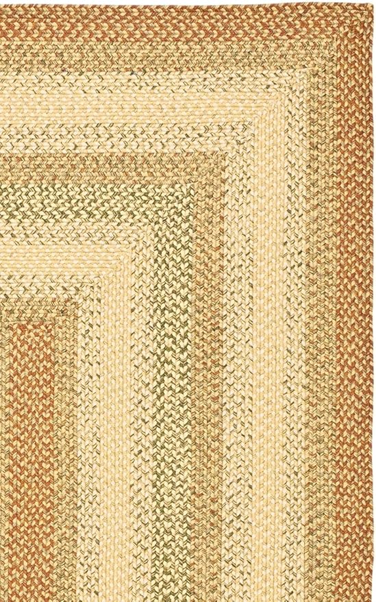 SAFAVIEH Washable Rug Outdoor Braided Collection - 2' x 3', Rust & Multi, Handmade & Reversible, Non-Shedding & Easy to Clean, Ideal for Entryway, Patio, Kitchen, Mudroom, Front Door (BRD303A)
