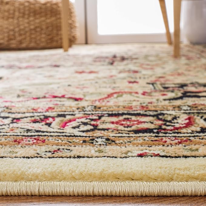 SAFAVIEH Lyndhurst Collection Area Rug - 9' x 12', Beige & Black, Traditional Oriental Design, Non-Shedding & Easy Care, Ideal for High Traffic Areas in Living Room, Bedroom (LNH330C)