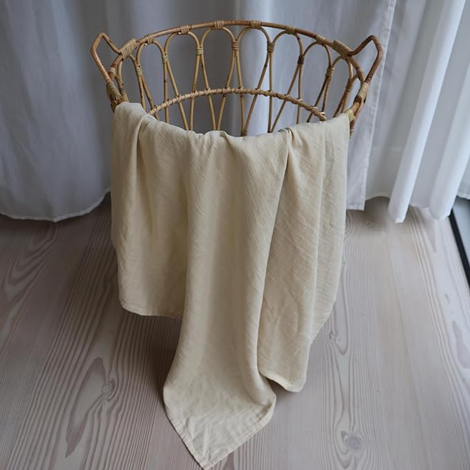 Baby Swaddle – Organic Cotton Muslin Baby Swaddles for Newborns 47” x 47” (Fog)