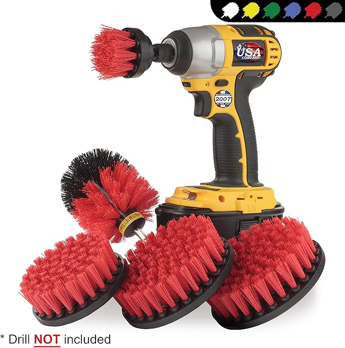 Outdoor Cleaning Supplies - Bird Bath Brush - Garden Statues Cleaning Kit - Outdoor Water Fountain Cleaning Brush - Headstone Restoration Brush Kit - Outdoor Granite Cleaner - Concrete Cleaning Brush