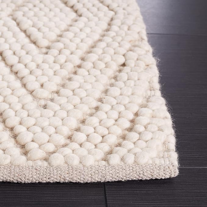 SAFAVIEH Natura Collection Area Rug - 5' x 8', Ivory, Handmade Moroccan Boho Trellis Wool, Ideal for High Traffic Areas in Living Room, Bedroom (NAT224A)