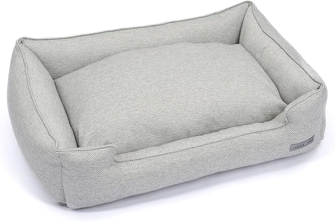 Jax & Bones Dog Bed Lounge - Machine Washable Bed for Dogs - Extra Heavy Duty Bolstered Sides - Large Grey Dog Mat Beds | 39 x 32 Inches