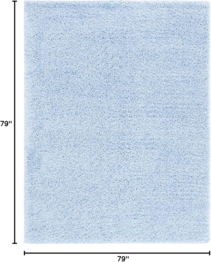 SAFAVIEH Lindsay Shag Collection Square Rug - 6'7" Square, Aqua, Contemporary Design, Ideal for High Traffic Areas in Bedroom, Dining Room & Kitchen (LNS560J-7SQ)