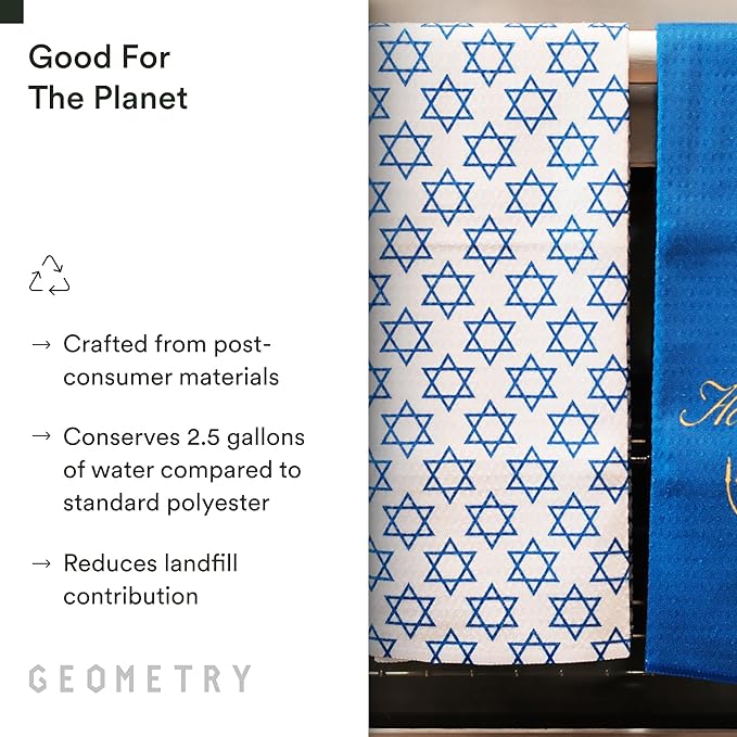 Christmas Kitchen Towels - Quick Dry Microfiber Cloth Dish Towels for Kitchen Drying - Premium Quick Dry Towel (Happy Hanukkah, 1 Pack)