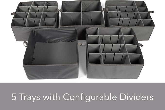 Covermates Keepsakes Hanging Closet Organizer Set - Heavy Duty Material, Sturdy Interior Shelves, Includes Trays with Dividers - Closet Storage, Scarlett Red