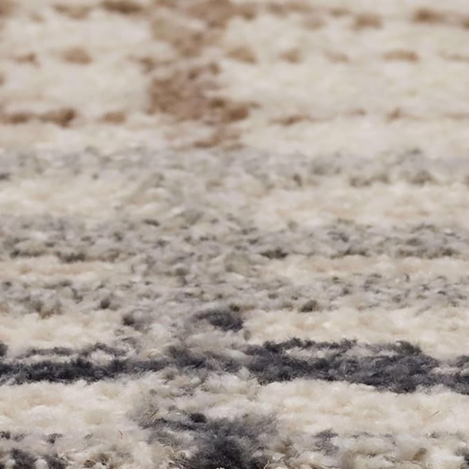 Mohawk Home Edgewater Modern Abstract Stripe Beige 2' 1" x 5' Area Rug Perfect for Kitchen, Living Room, Dining Room