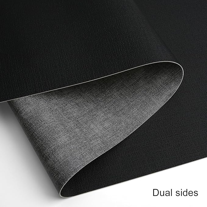 Table Runners 72 Inches Long, Dual-Sided Faux Leather Farmhouse Table Runner Waterproof Heatproof Non-Slip for Living Room Party Home Decor Holiday Decorations(Gray Black, 12 x 72 Inch)