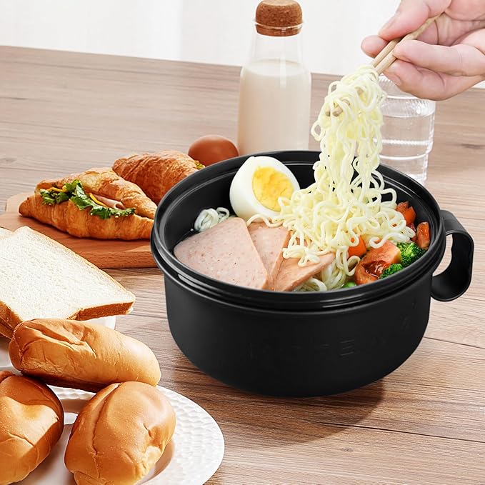 Ramen Cooker,Microwave Ramen Bowl,Noodle Bowl 48 oz,College Dorm Room Essentials for Girls for Boys, Apartment Essentials, Ideal for Home, Office, Dorm, or Gift,BPA-Free. (red)