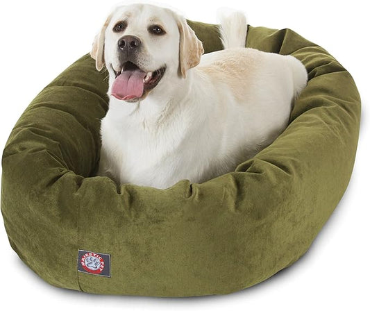 Majestic Pet Villa 40 Inch Shredded Memory Foam Dog Bed for Large Sized Dog 40x29x9 Inch–Orthopedic Pet Bed with Removable Washable Cover-Washable Large Puppy Mat with Head Support-Fern