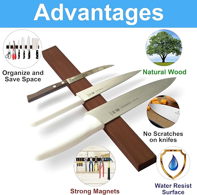 16 Inch Knife Magnetic Strip Use as Magnetic Knife Holder for Wall - Magnetic Knife Strip - Magnetic Knife Bar Rack