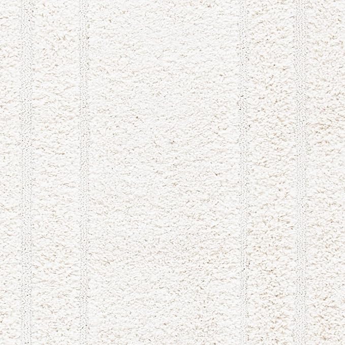SAFAVIEH Florida Shag Collection Runner Rug - 2'3" x 11', Creme & Creme, Border Design, Non-Shedding & Easy Care, 1.2-inch Thick Ideal for High Traffic Areas in Living Room, Bedroom (SG454-1111)