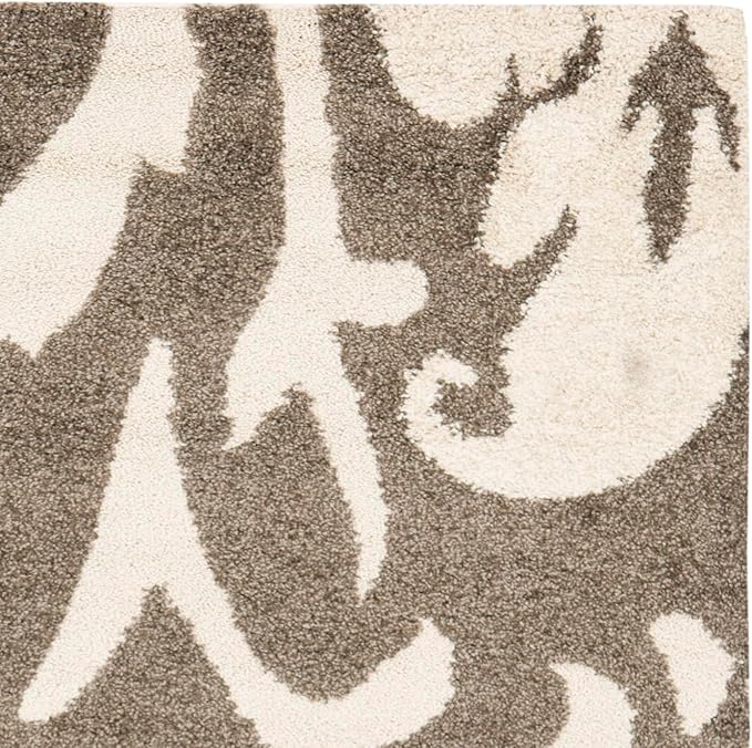 SAFAVIEH Florida Shag Collection Runner Rug - 2'3" x 9', Smoke & Beige, Floral Design, Non-Shedding & Easy Care, 1.2-inch Thick Ideal for High Traffic Areas in Living Room, Bedroom (SG458-7913)
