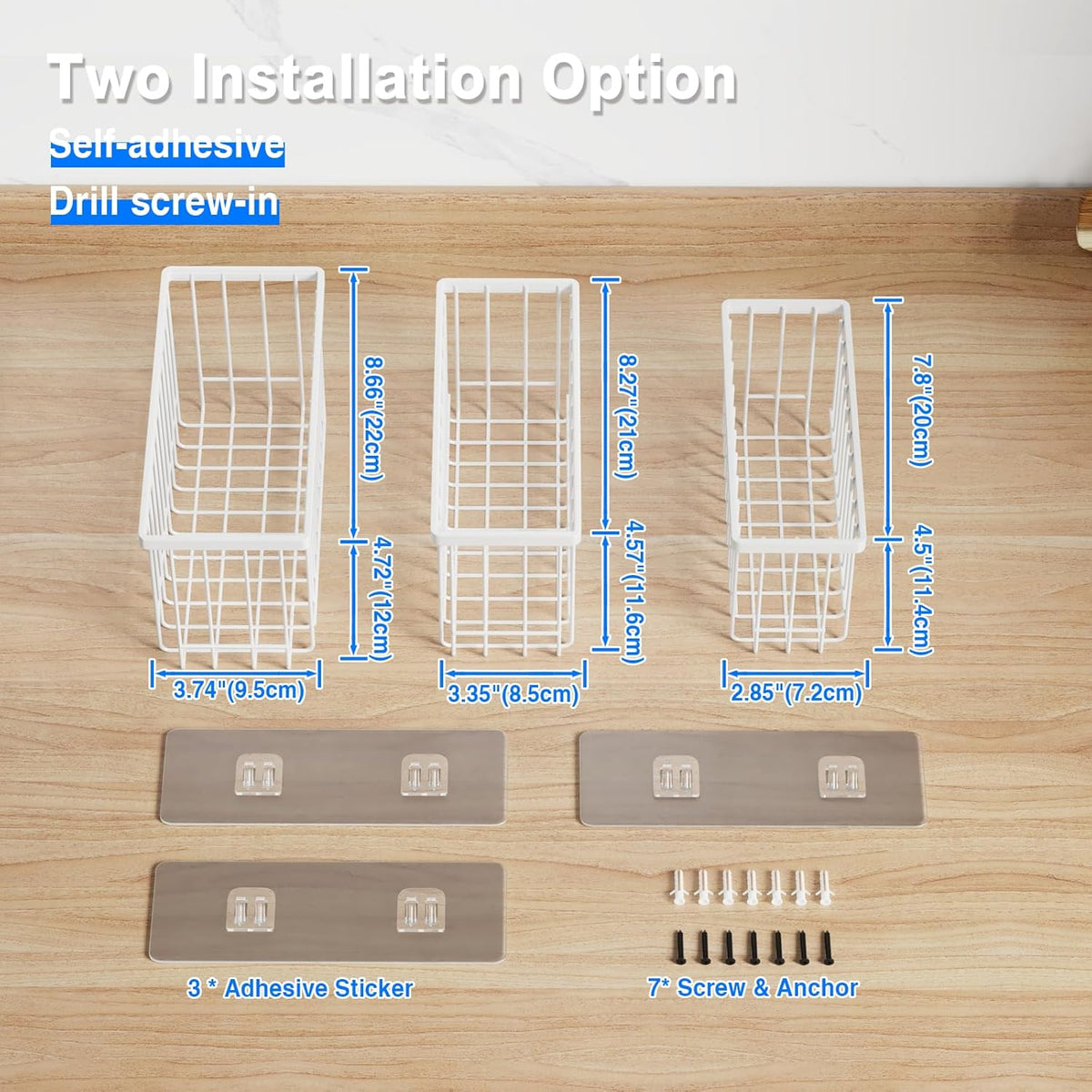 3-Pack Adhesive Cabinet Door Organizer — No-Drill Lid & Kitchen Storage for Renters — Nestify