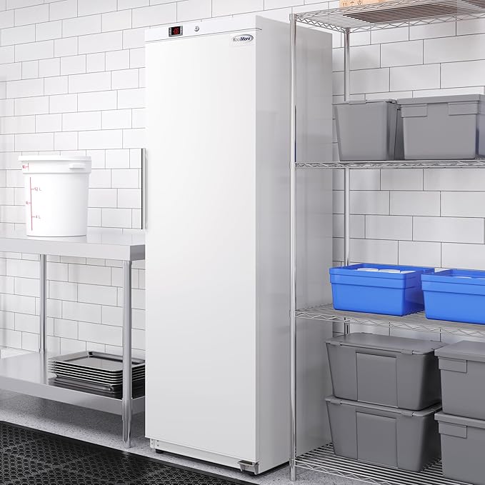 KoolMore KM-RIF-1D12C-WH 23 in. Commercial Auto-Defrost Reach-in Freezer, 12 Cu. ft. and ETL Listed in White