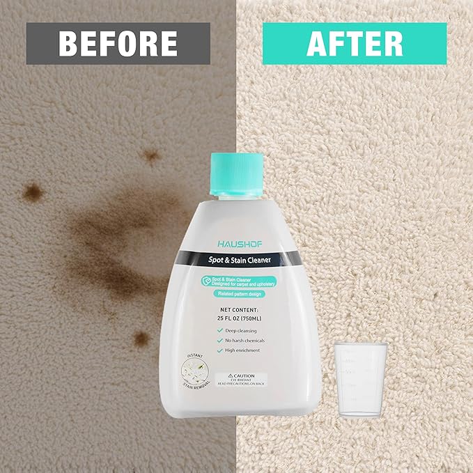 HAUSHOF Spot & Stain Cleaner for Portable Carpet Spot and Upholstery Cleaner, 2-Pack, 25 Fl Oz