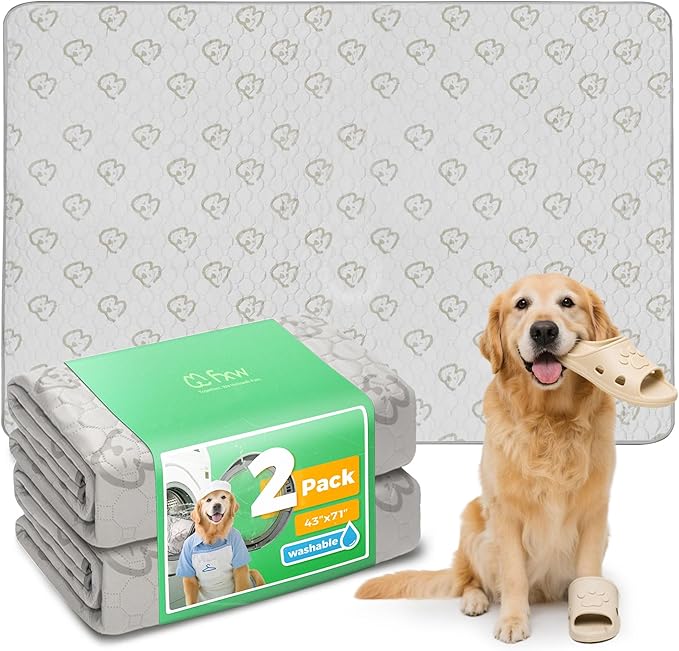 FXW Washable Pee Pads for Dogs, Puppy Pads with Super Absorbent, Specifically Designed for FXW Rollick/Homeplus 32/40/45inch 6 Panels Dog Playpen, 43" x 71" Rectangle, Khaki, 2 Packs