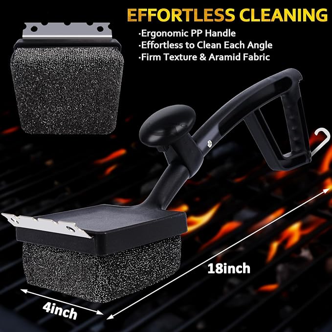 Bristle-Free Replacement Grill Brush Head — Heat-Resistant Snap-On Steam Brush Head, Dishwasher-Safe Replacement for Gas, Charcoal, Ceramic & Infrared Grills
