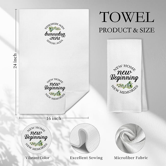 Housewarming Gifts Kitchen Towels, House Warming Gifts New Home Decorative Hand Towels for Bathroom Kitchen, New Home Gift Ideas Dish Tea Towel Drying Cloth, 16x24 Inch