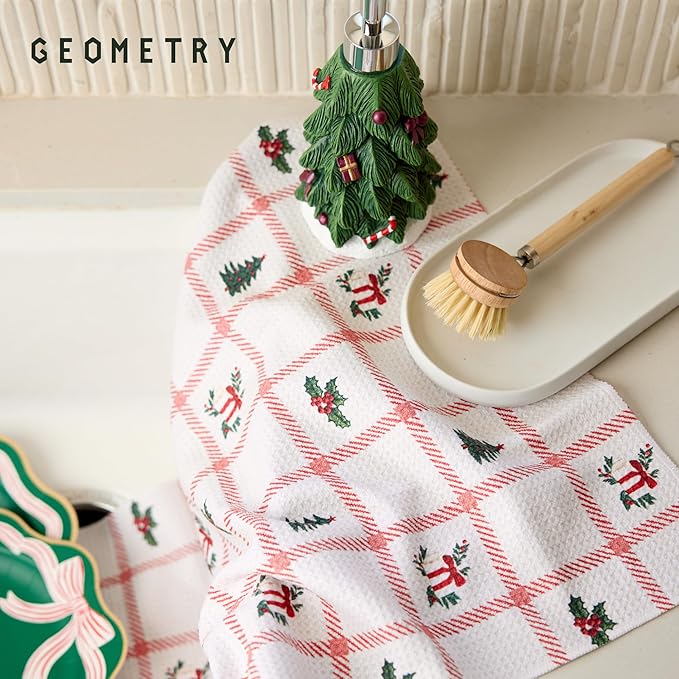 Christmas Kitchen Towels - Quick Dry Microfiber Cloth Dish Towels for Kitchen Drying - Premium Quick Dry Towel - Tidings