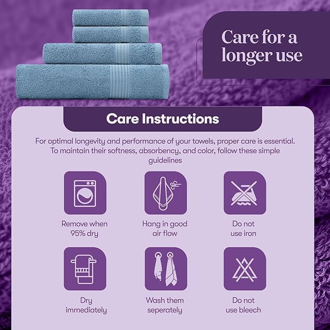 TowelSelections Soft and Absorbent Towels Cotton for Bathroom Hotel Shower Spa Gym, 4 Washcloths Bougainvillea