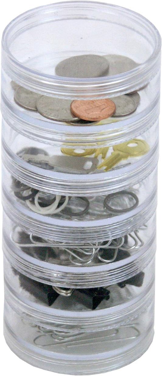 Paylak CNTB111-6 Storage Stackable Containers 6 for Beads Crafts 2.75" Round