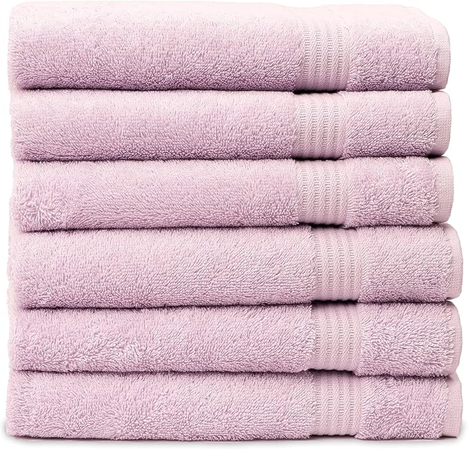TowelSelections Soft and Absorbent Towels Cotton for Bathroom Hotel Shower Spa Gym, 4 Washcloths Lavender