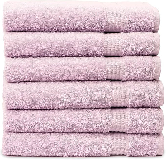 TowelSelections Soft and Absorbent Towels Cotton for Bathroom Hotel Shower Spa Gym, 4 Washcloths Lavender