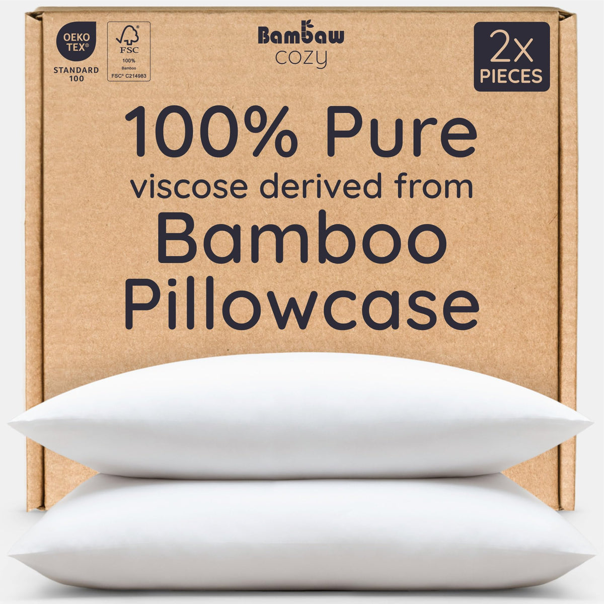 Bambaw 100% Viscose Derived from Bamboo Pillowcase - Image 1
