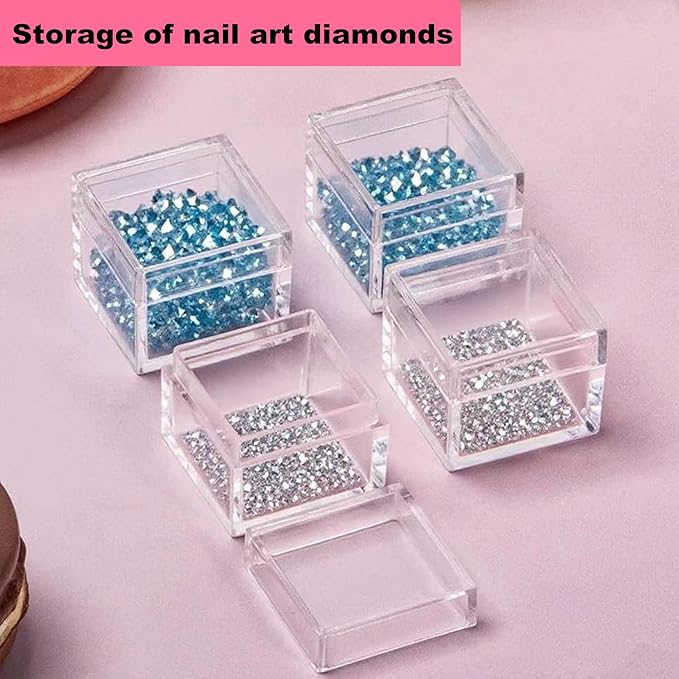 KissYou Small Clear Box Acrylic Candy Boxes with Lids Plastic Square Cube Jewelry Storage Contanier Christmas Decorative Boxes