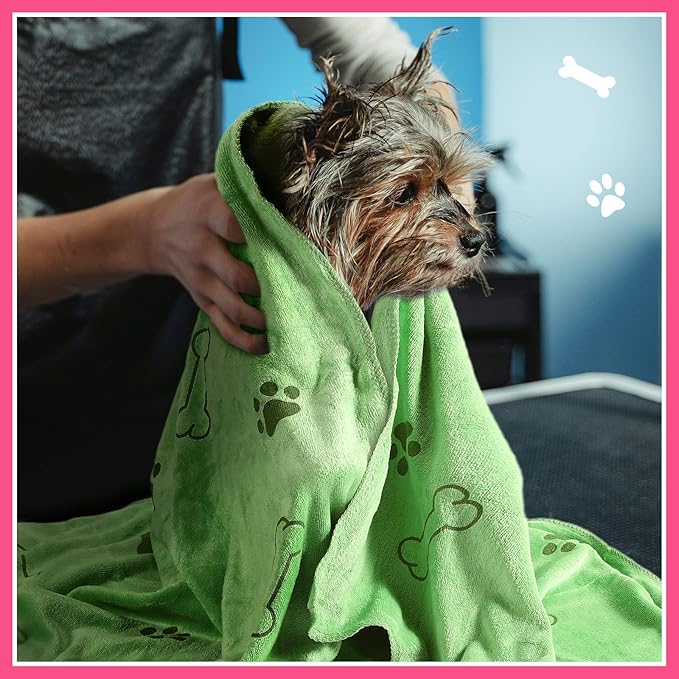8 Pcs Dog Towels for Drying Dogs Cats Pet Towels Bulk Puppy Microfiber Quick Drying Paw Bath Bathing Supplies Absorbent for Medium Pets(Sweet Color,40 x 24 Inch)