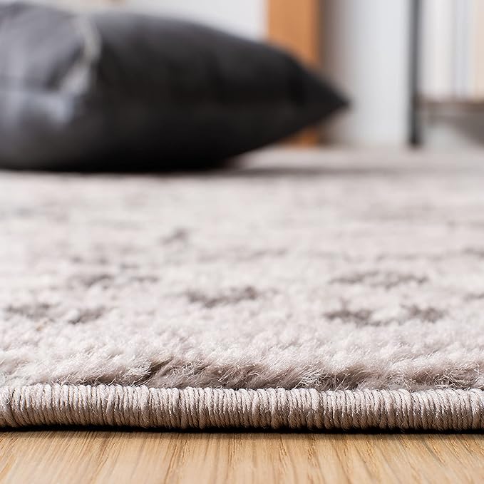 SAFAVIEH Amsterdam Collection Area Rug - 9' x 12', Light Grey & Brown, Moroccan Boho Design, Non-Shedding & Easy Care, Ideal for High Traffic Areas in Living Room, Bedroom (AMS108F)