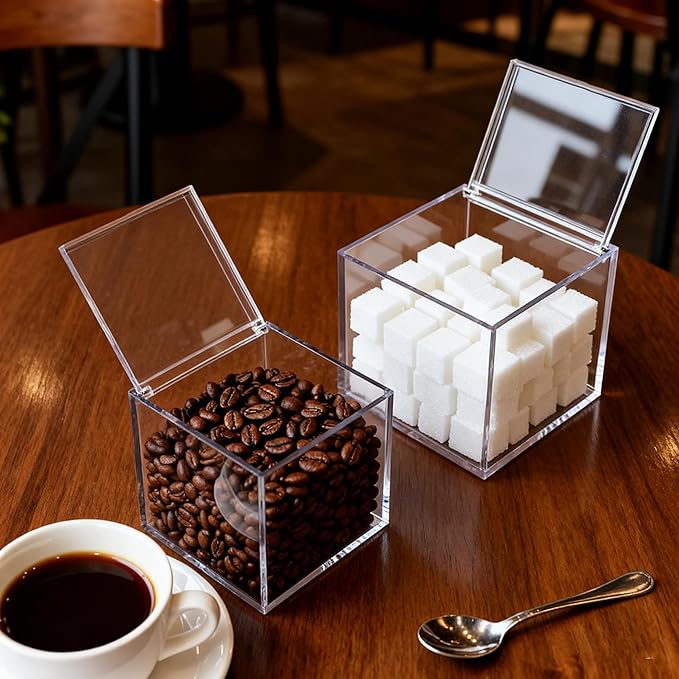 KissYou Acrylic Boxes with Lid Small Lucite Boxes Clear Display Box for Easter Gifts Treats Candies & Accessories, Plastic Storage Boxes