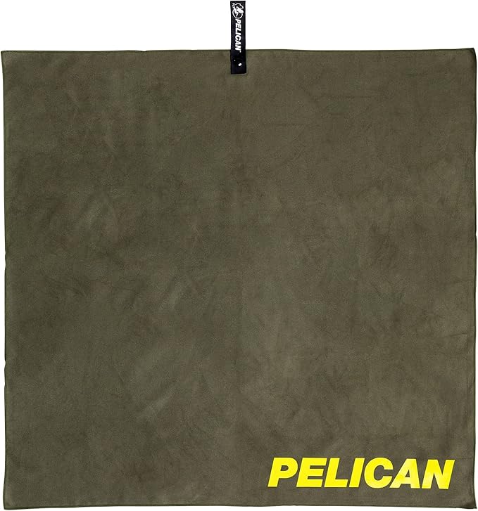 Pelican Outdoor - Multi-Use Towel with Carry Case - Ultra Absorbent Microfiber - Olive Drab
