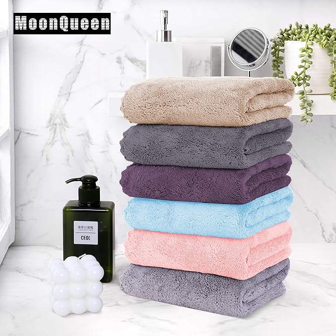 18 Pack Premium Hand Towels - Quick Drying - Microfiber Coral Velvet Highly Absorbent Towels - Multipurpose Use as Hotel, Bathroom, Shower, Spa, Hand Towel 16 x 28 inches (Multicolor)