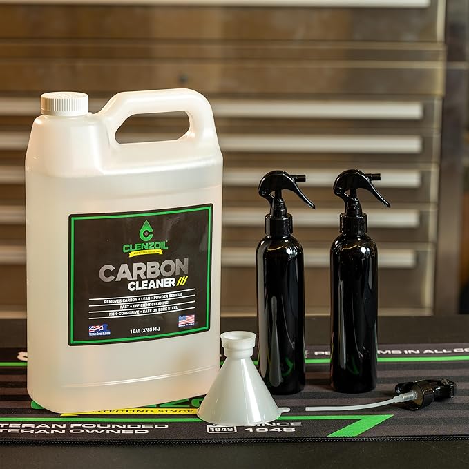 Carbon Cleaner Gallon Refill Kit — Bulk Water-Based Firearm Cleaning Solution with Refillable Bottles, Trigger Sprayer & Funnel