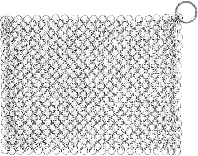 Chain Mail Cast Iron Cleaner and Scrubber Tool