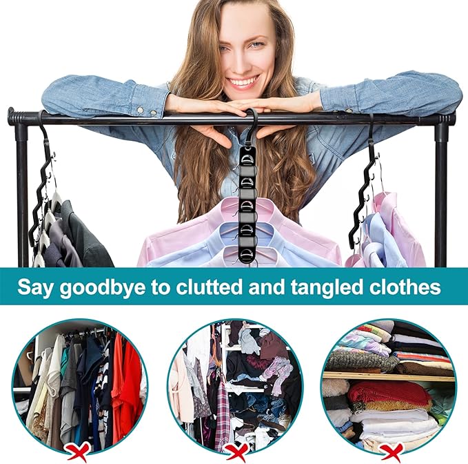 Closet Organizers and Storage,Upgraded Organization and Storage Clothes Hanger,8 Pack College Dorm Room Essentials,Sturdy Closet Organizer Home Essentials Space Saving Hangers for Thick Clothe