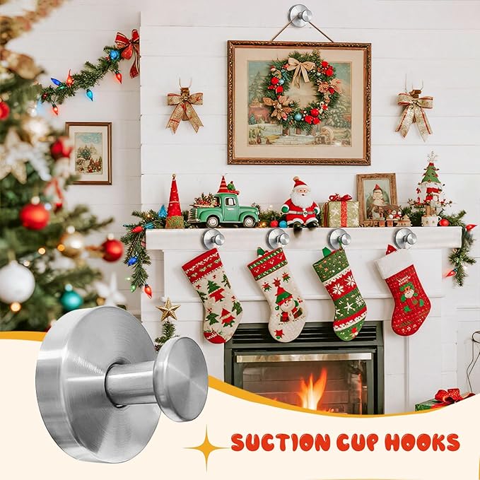 4 Pcs Suction Cup Hooks，No-Drill Suction Cup Hooks， Removable Hook，Towel Hook，Suction Hook for Shower,Bathroom, Bedroom, Glass Window