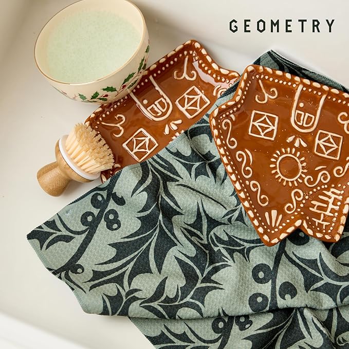 Christmas Kitchen Towels - Quick Dry Microfiber Cloth Dish Towels for Kitchen Drying - Premium Quick Dry Towel - Winter Foliage