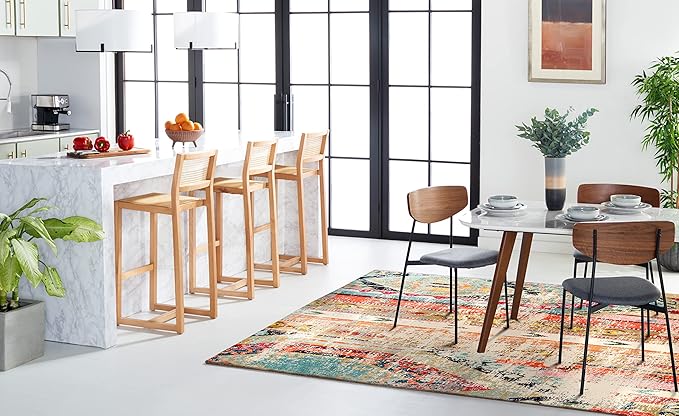SAFAVIEH Area Rug 6x8 - Monaco Collection - Multi, Non-Shedding & Easy Cleaning, Ideal for Living Room, Bedroom, Office, Dining Space (MNC222F)