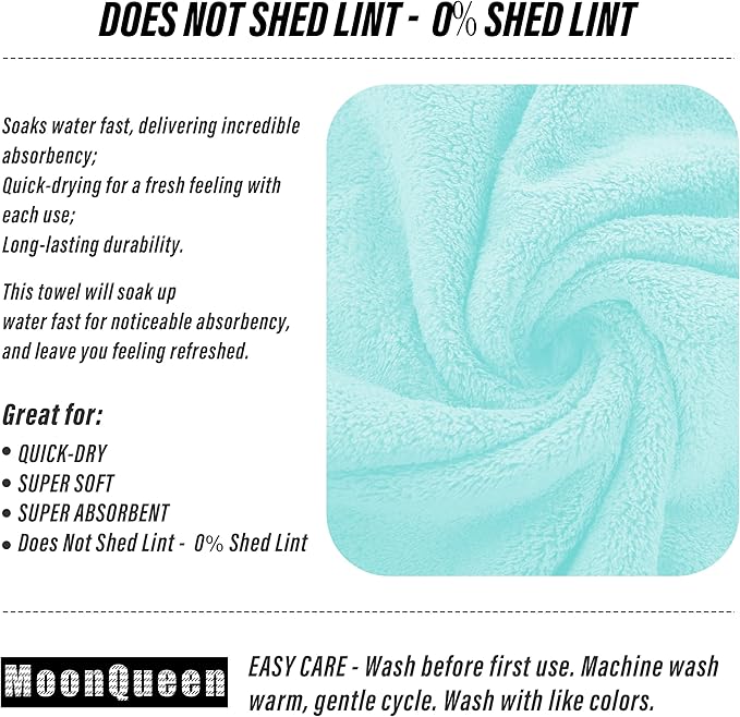 18 Pack Premium Hand Towels - Quick Drying - Microfiber Coral Velvet Highly Absorbent Towels - Multipurpose Use as Hotel, Bathroom, Shower, Spa, Hand Towel 16 x 28 inches (Frozen Blue)