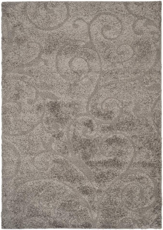 SAFAVIEH Florida Shag Collection Accent Rug - 3'3" x 5'3", Grey, Scroll Design, Non-Shedding & Easy Care, High-Low Plush Pile, Ideal for Living Room, Bedroom, Dining Space (SG455-8013)