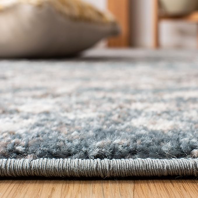 SAFAVIEH Amsterdam Collection Accent Rug - 3' x 5', Blue & Ivory, Moroccan Boho Design, Non-Shedding & Easy Care, Ideal for High Traffic Areas in Entryway, Living Room, Bedroom (AMS108L)
