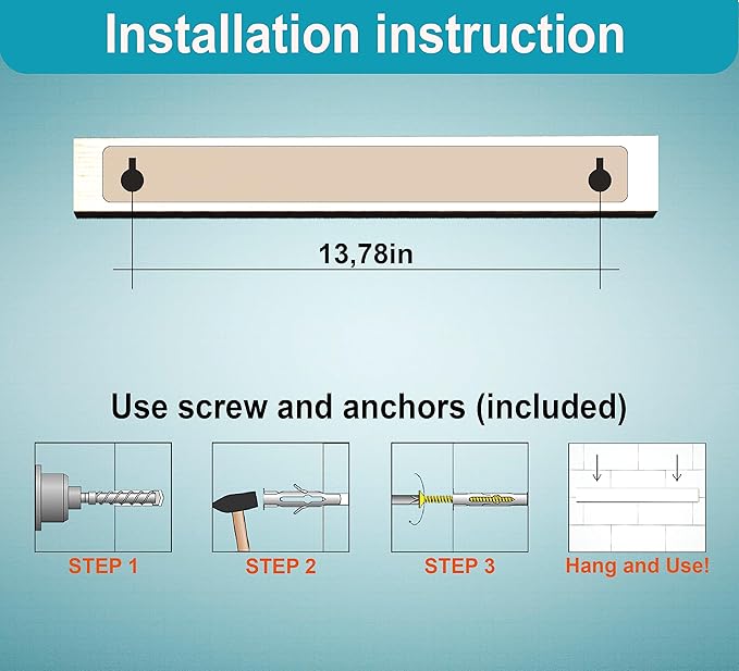 16 Inch White Knife Magnetic Strip Use as Magnetic Knife Holder for Wall - Magnetic Knife Strip - Magnetic Knife Bar Rack